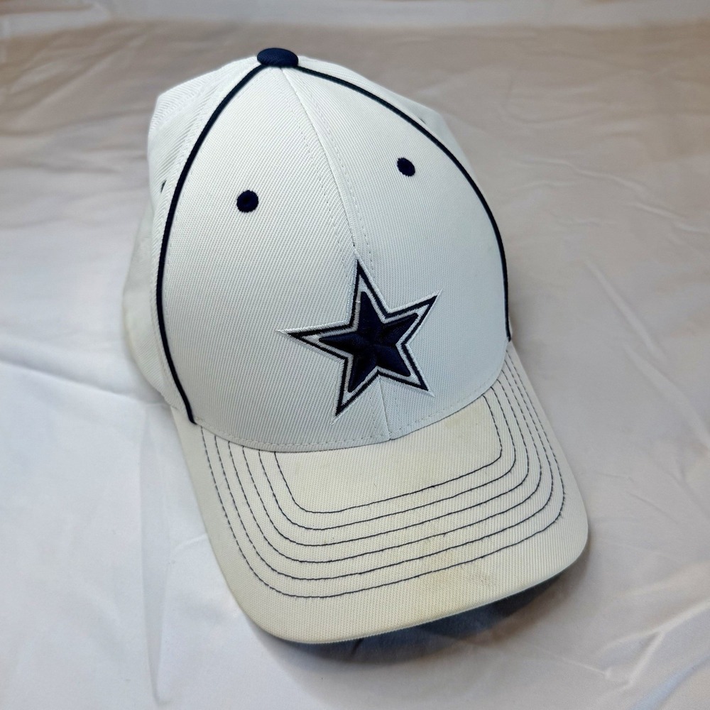 Dallas Cowboys NFL Hat White/Navy L/XL FlexFit‎ National Football League